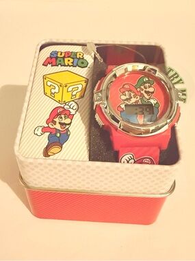 Nintendo White and Gold Branded Watch Card Backing